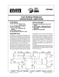 Datasheet OPA600TM manufacturer Burr-Brown