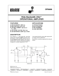 Datasheet OPA606KM manufacturer Burr-Brown