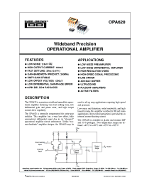 Datasheet OPA620KU manufacturer Burr-Brown