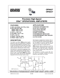 Datasheet OPA627SM manufacturer Burr-Brown