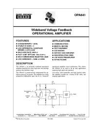 Datasheet OPA641 manufacturer Burr-Brown