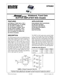 Datasheet OPA682 manufacturer Burr-Brown