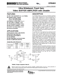 Datasheet OPA693 manufacturer Burr-Brown