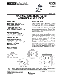 Datasheet OPA743PA manufacturer Burr-Brown