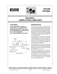 Datasheet SHC298 manufacturer Burr-Brown