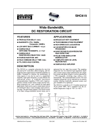 Datasheet SHC615 manufacturer Burr-Brown