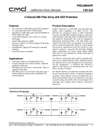 Datasheet CM1425-01CP manufacturer CalMicro