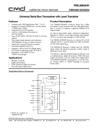 Datasheet CM2400-02HB производства CalMicro