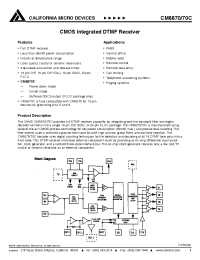 Datasheet CM8870 manufacturer CalMicro