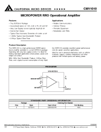 Datasheet CMV1010 manufacturer CalMicro