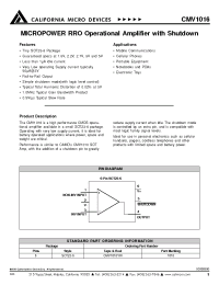 Datasheet CMV1016 manufacturer CalMicro