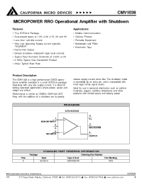 Datasheet CMV1036YR manufacturer CalMicro