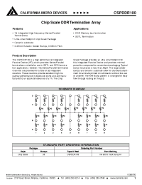 Datasheet CSPDDR100 manufacturer CalMicro