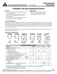 Datasheet PACDN043 manufacturer CalMicro