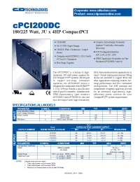 Datasheet CPCI200D-4 manufacturer C&D