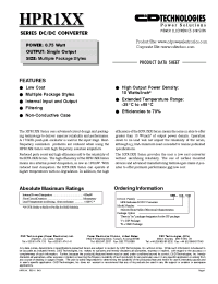 Datasheet HPR105 manufacturer C&D