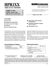 Datasheet HPR106 manufacturer C&D