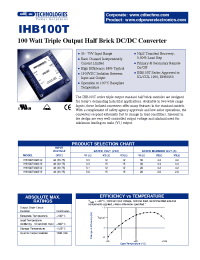 Datasheet IHB100T480312 manufacturer C&D
