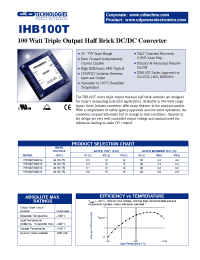 Datasheet IHB100T480515 manufacturer C&D