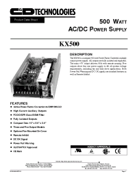 Datasheet KX500-F5C manufacturer C&D
