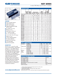 Datasheet NDY1205 manufacturer C&D