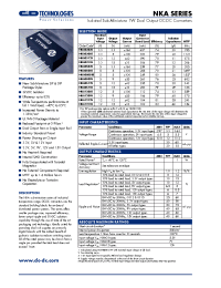 Datasheet NKA0515S manufacturer C&D