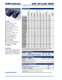 Datasheet NMV2405D manufacturer C&D
