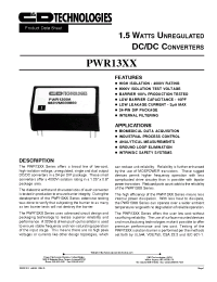 Datasheet PWR1303 manufacturer C&D