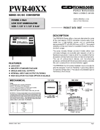 Datasheet PWR4007-HV manufacturer C&D