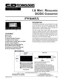 Datasheet PWR6006 manufacturer C&D