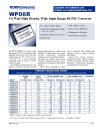 Datasheet WP06R12S12N manufacturer C&D