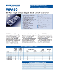 Datasheet WPA50 manufacturer C&D