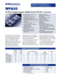 Datasheet WPA50R48S018-1 manufacturer C&D