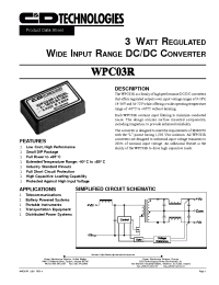 Datasheet WPC03R48D12E manufacturer C&D