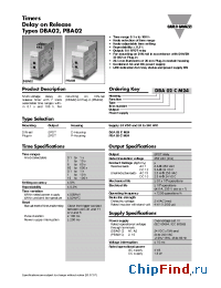 Datasheet DBA02CM24 manufacturer Carlo Gavazzi