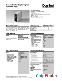 Datasheet GFD1550700 manufacturer Carlo Gavazzi