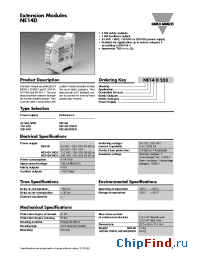 Datasheet NE14D110CG производства Carlo Gavazzi