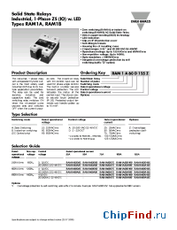 Datasheet RAM1A23D125 manufacturer Carlo Gavazzi
