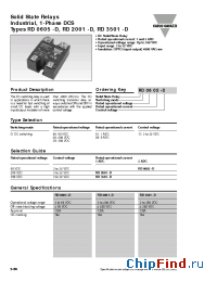 Datasheet RD3501-D manufacturer Carlo Gavazzi