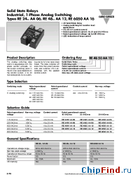 Datasheet RE4810AA12 manufacturer Carlo Gavazzi