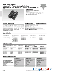 Datasheet RE6050AA16 производства Carlo Gavazzi