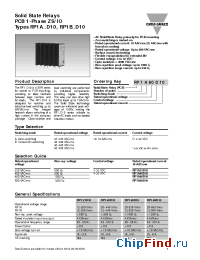 Datasheet RP1B60D10 manufacturer Carlo Gavazzi