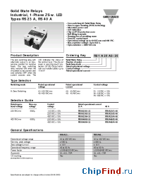 Datasheet RS1A23A1-25 manufacturer Carlo Gavazzi