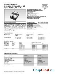 Datasheet RS1A40A2-25 manufacturer Carlo Gavazzi