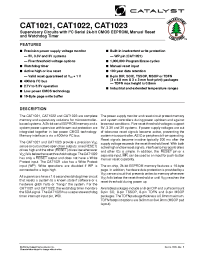 Datasheet CAT1022PI manufacturer Catalyst