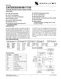 Datasheet CAT25C09 производства Catalyst