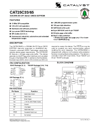 Datasheet CAT25C65VI-1.8TE13 manufacturer Catalyst