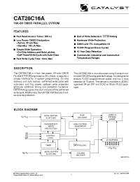 Datasheet CAT28C16AJ-20 manufacturer Catalyst