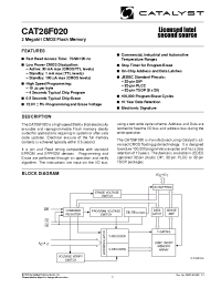 Datasheet CAT28F020P-90T manufacturer Catalyst
