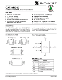 Datasheet CAT34RC02VP2ITE13REV-E manufacturer Catalyst